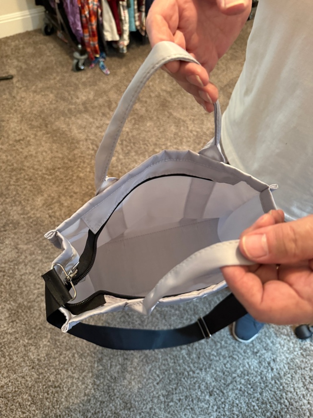 Gray Nylon Tote with 'HELLO WEEKEND' Text - Picture 2 of 4